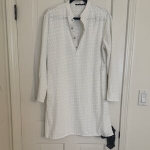 Melange White Long Sleeve kurta
